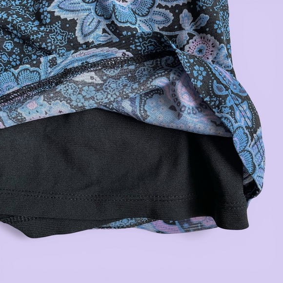 Vintage Y2K Blue Purple Paisley Square Neck Blouse Boho Top M Fairycore Coquette - Picture 5 of 10